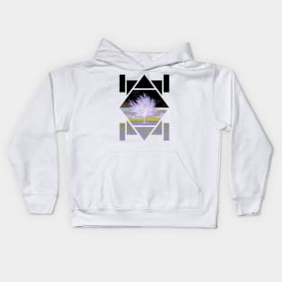 Purple geometric tree Kids Hoodie